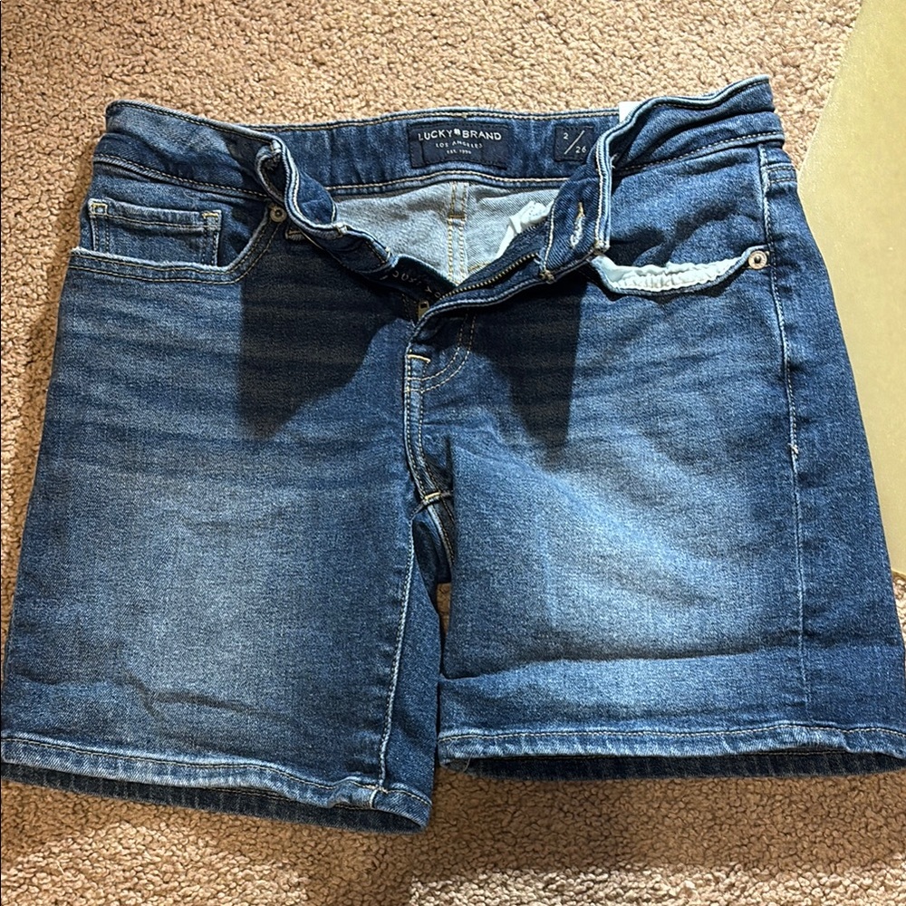 Lucky Brand Blue Jean Shorts with Distressed Details